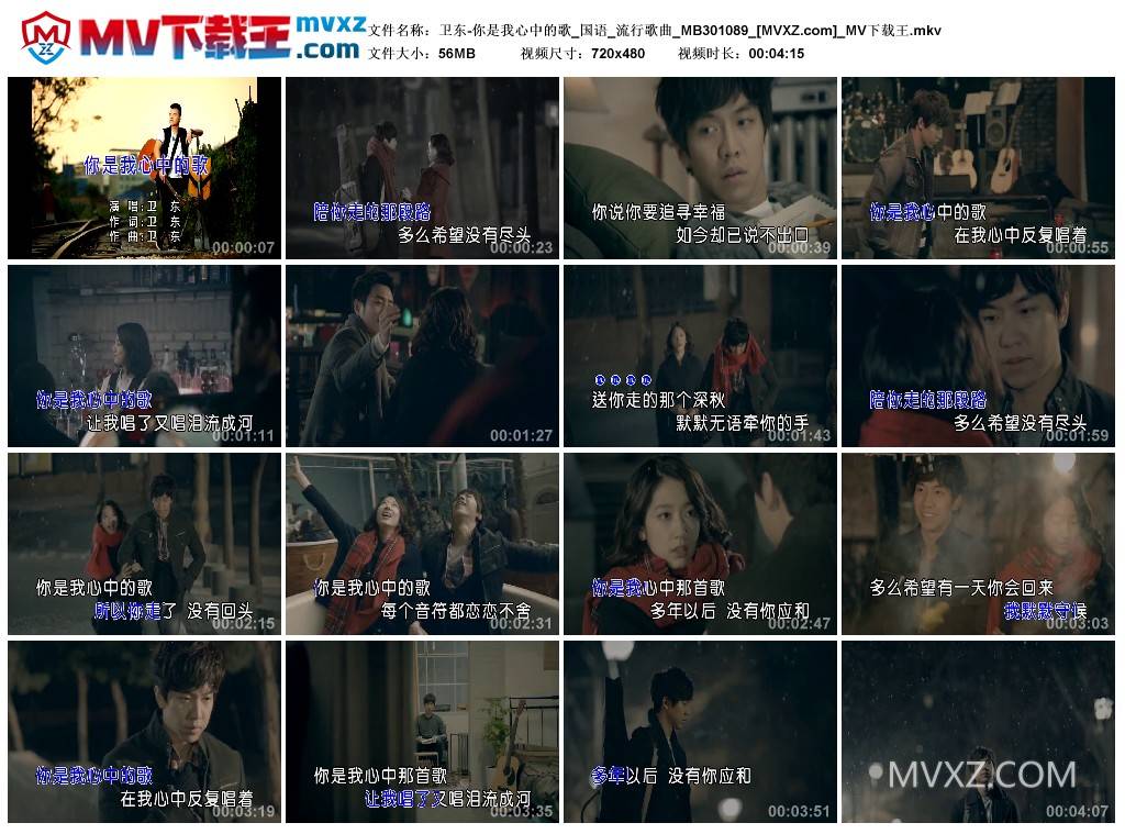 卫东-你是我心中的歌_国语_流行歌曲_MB301089